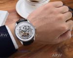 Perfect Replica Jaeger LeCoultre Stainless Steel Case Hollow Tourbillon Dial 40mm Watch 